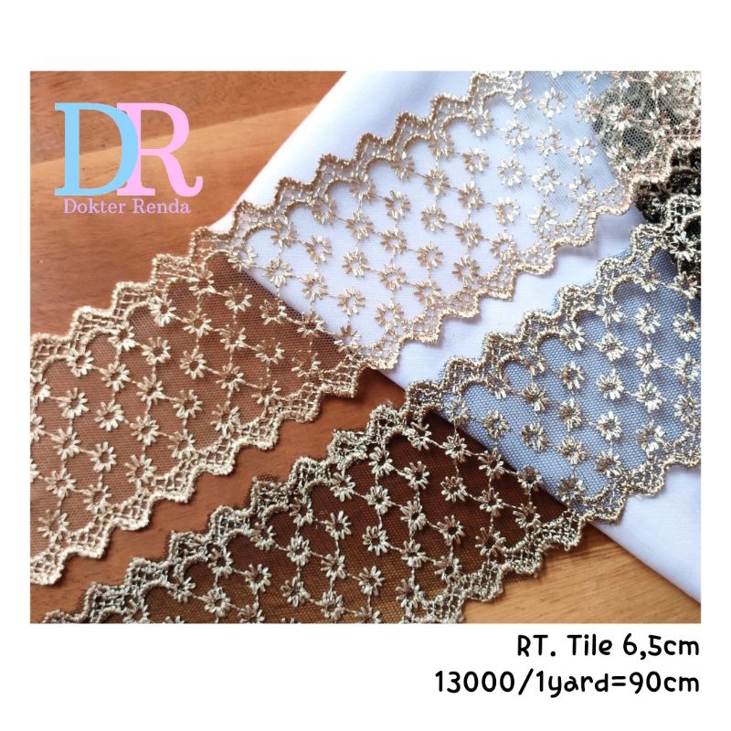 renda tile GOLD 6,5CM tengahan