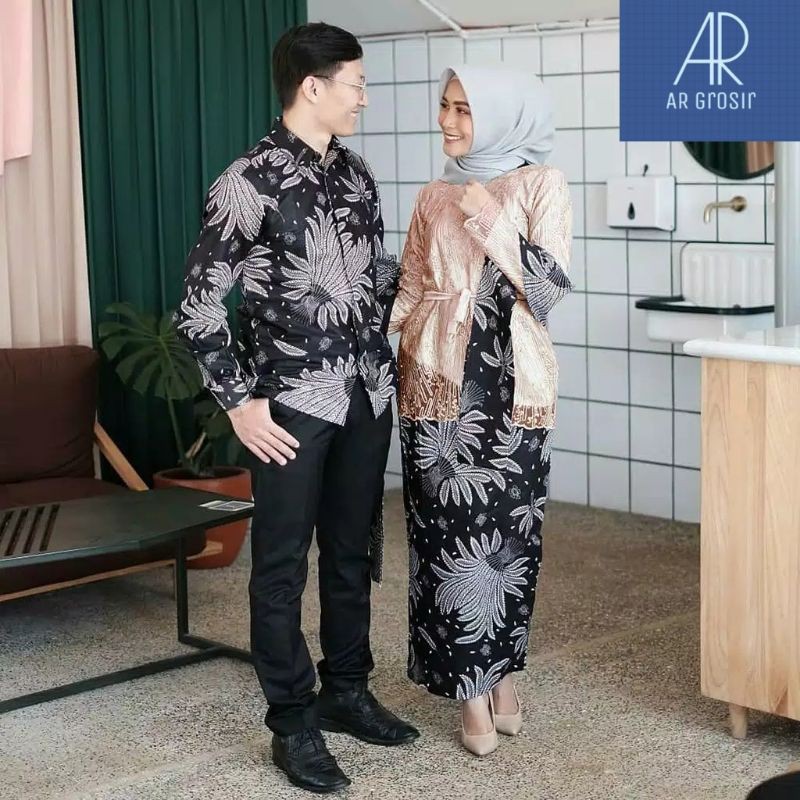 [NEW ARIVAL] WOU BATIK COUPLE SILVIA BROKAT TILLE-Modern Batik couple Sarimbit Brokat - BS099-1
