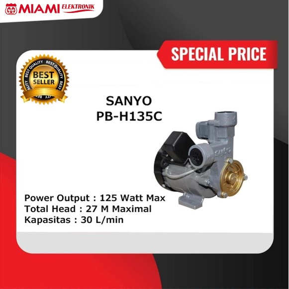 SANYO PB-H135C / PBH135C Mesin Pompa Pendorong Air Otomatis - Booster Pump
