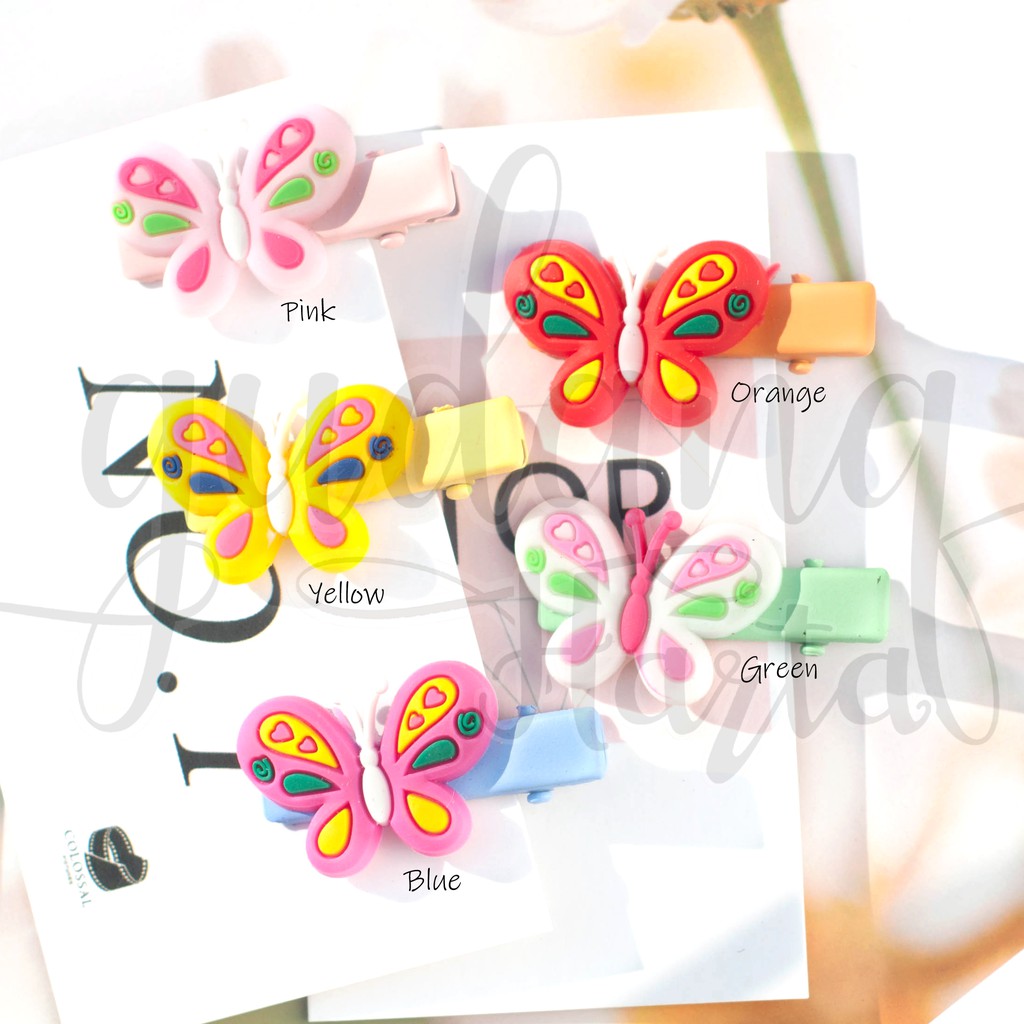 Jepit Kupu Kupu Warna Cerah Lucu Colorful Hairclip GH 201214