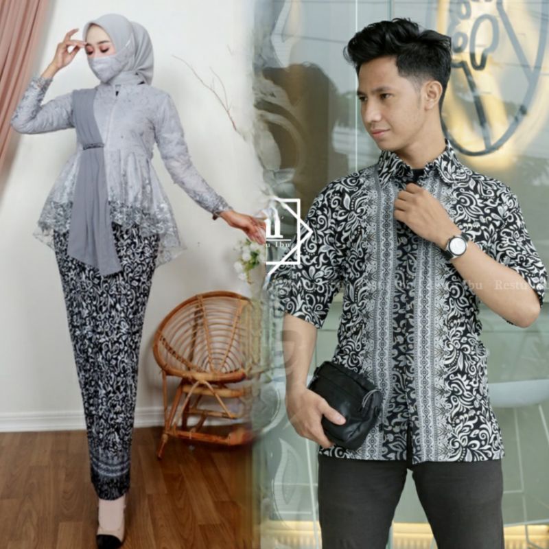 COUPLE KEBAYA MODERN COUPLE KEMEJA BATIK LENGAN PANJANG DAN LENGAN PENDEK