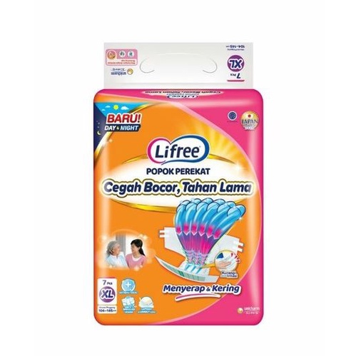 Original Lifree Popok Perekat XL 7 Popok Dewasa Exp Baru