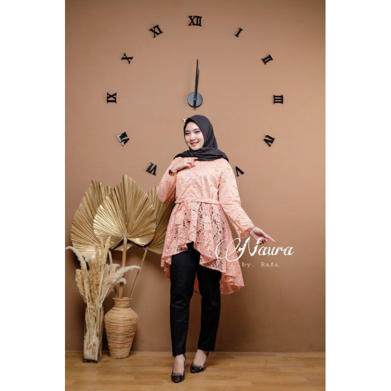 [RAFA] HANYA ATASAN BAJU BROKAT BRUKAT CEWEK ANAK MUDA  MODERN MODIS WARNA PEACH KREM