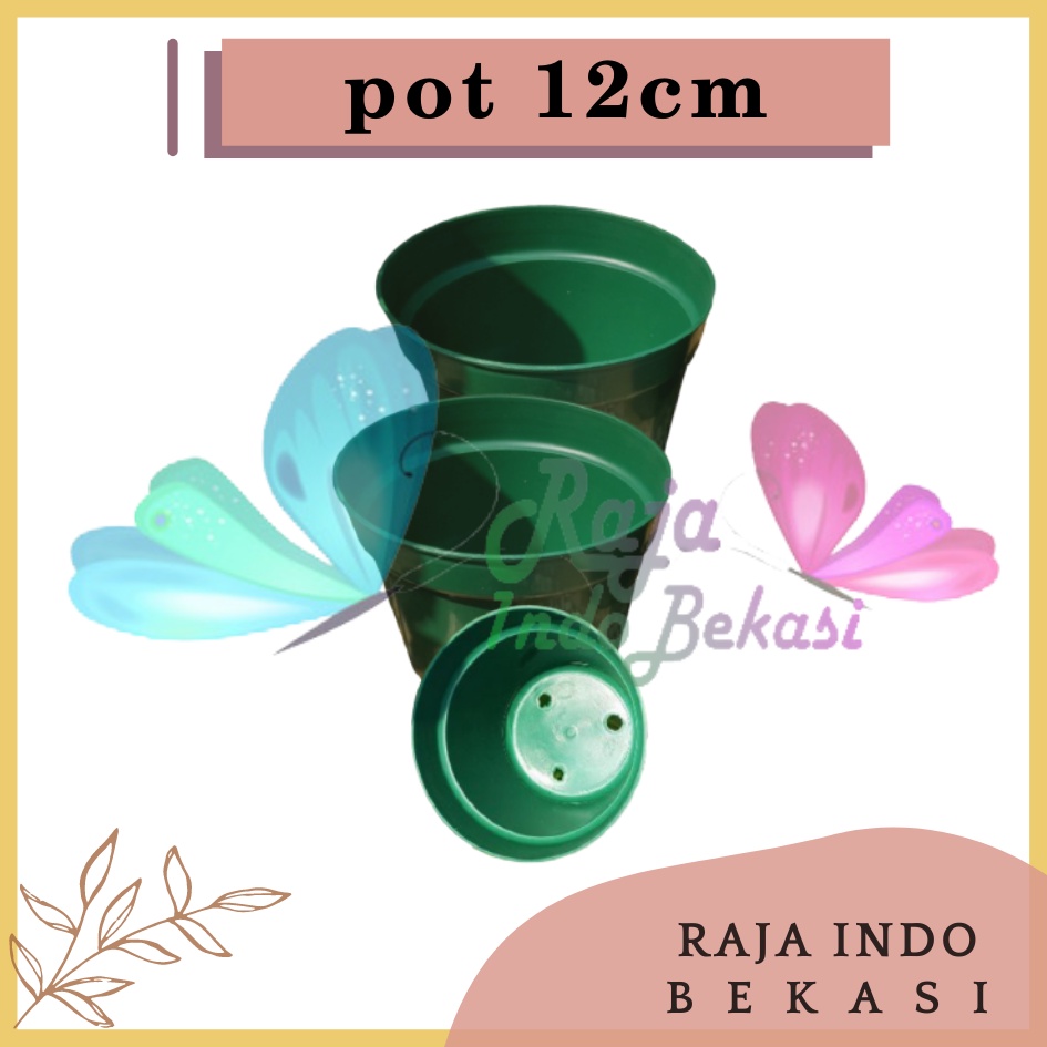 Pot Bunga Plastik 12cm / King Mado 12 Hijau - Pot Tanaman Plastik 12 Cm Warna Hijau Harga Grosir