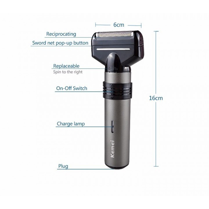 KEMEI KM-1210 3 In 1 Rechargeable Nose Hair Trimmer And Shaver For Men