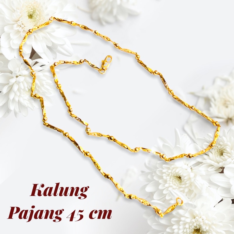 Kaung wanita kalung gabahan lapis emas yaxiya xuping