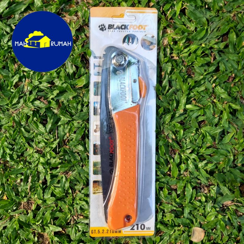 FOLDING SAW Gergaji Lipat Graji Tangan Kayu Pohon Dahan Ranting - BLACKFOOT 21 cm 210mm 8&quot; 8inch