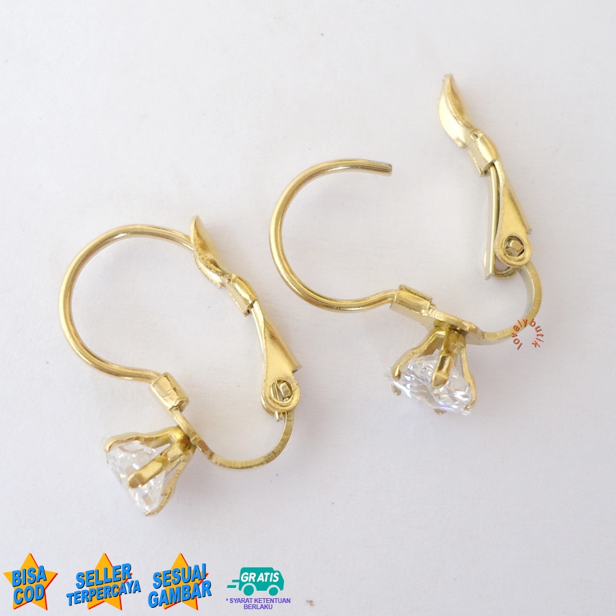 Lovelybutik Anting Titanium Anti Karat Anti Hitam Angel Star Anting Titanium Wanita  Ukuran 0,5 cm