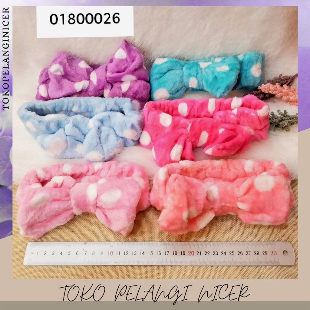 BANDANA KOREA MURAH /BANDANA AKSESORIS / BANDANA PITA LEMBUT POLKADOT TOKOPELANGINICER