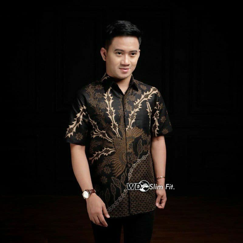 022 Zahira Batik HRB026 Kenongo Hem Kemeja Batik Pria Lengan Pendek Katun Primis Halus M L XL