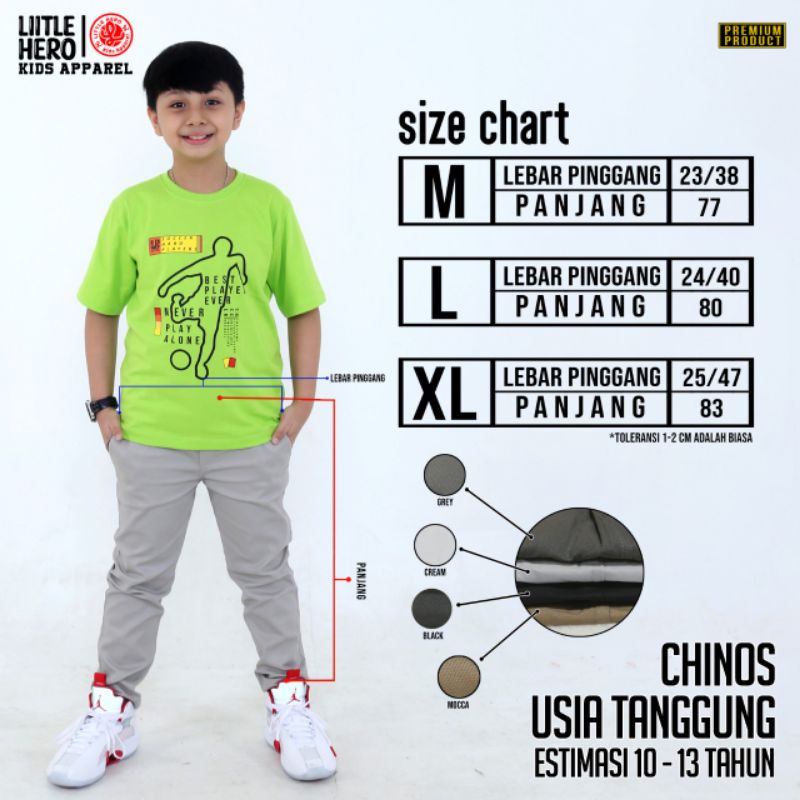 Celana chino panjang anak tanggung usia 10 -14 tahun