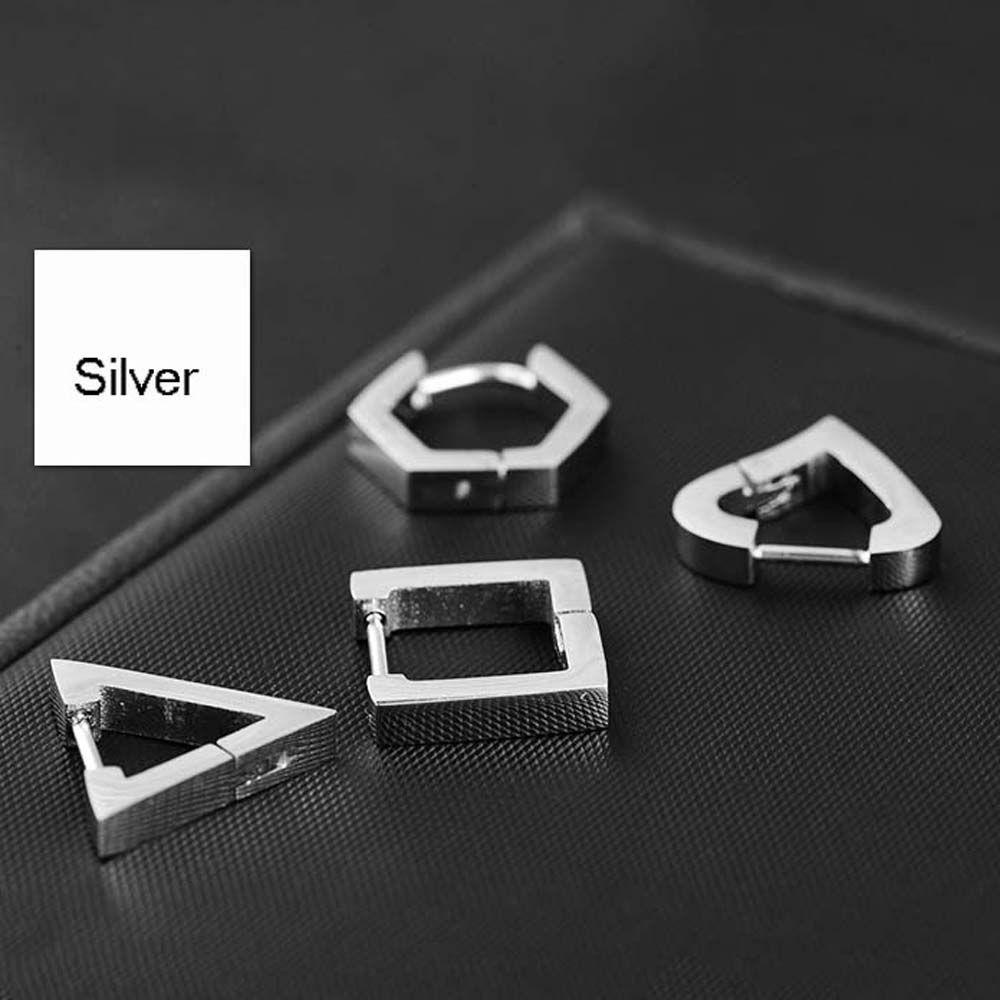 Agustinina Anting Stud Fashion Geometris Hexagon Anti Karat Titanium Square Perhiasan