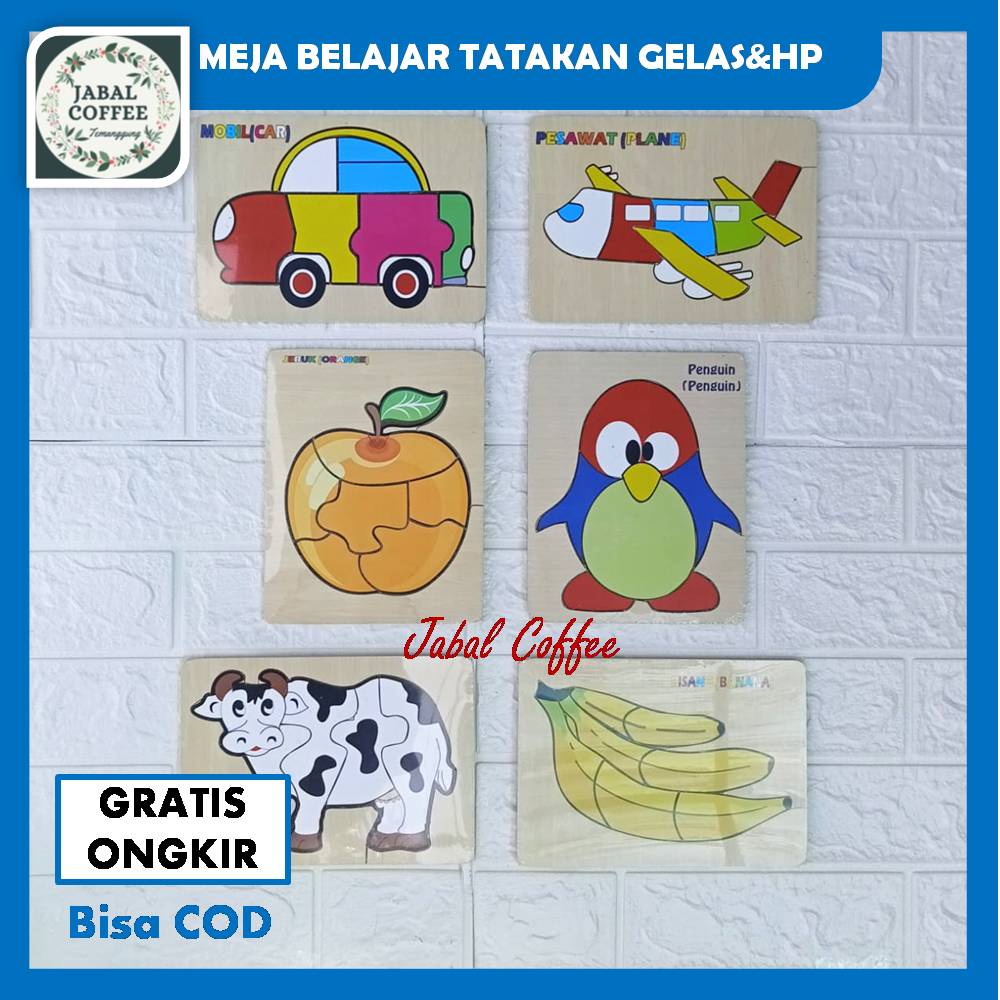 Puzzle Kayu Anak Kecil Ukuran 20 x 15 Cm / Edukasi Puzzle Kayu / Wooden Mainan Anak J157