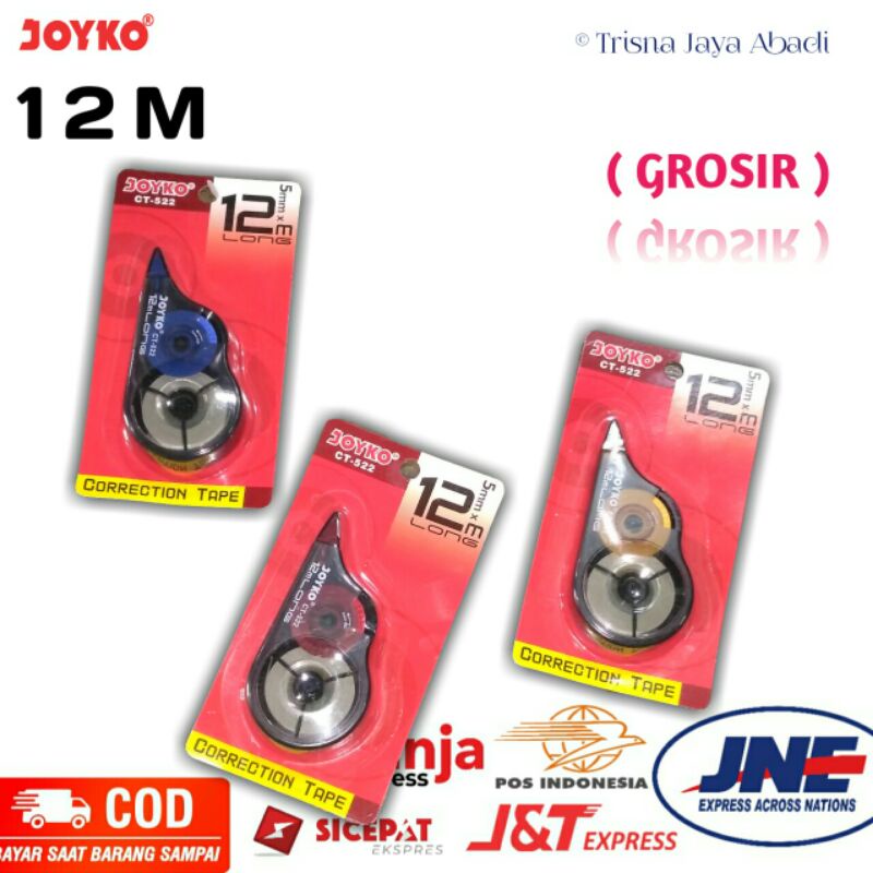 

CORRECTION TAPE 12M JOYKO TIPE X ROLL GROSIR