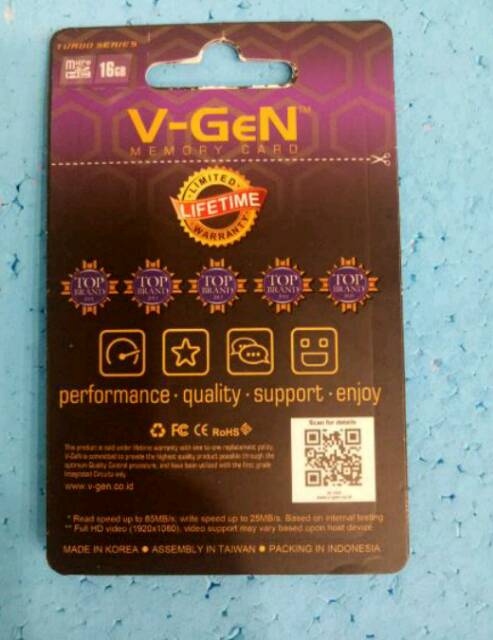 Memory Micro SD 16 GB Class 10 Orignal V-GEN Turbo Series