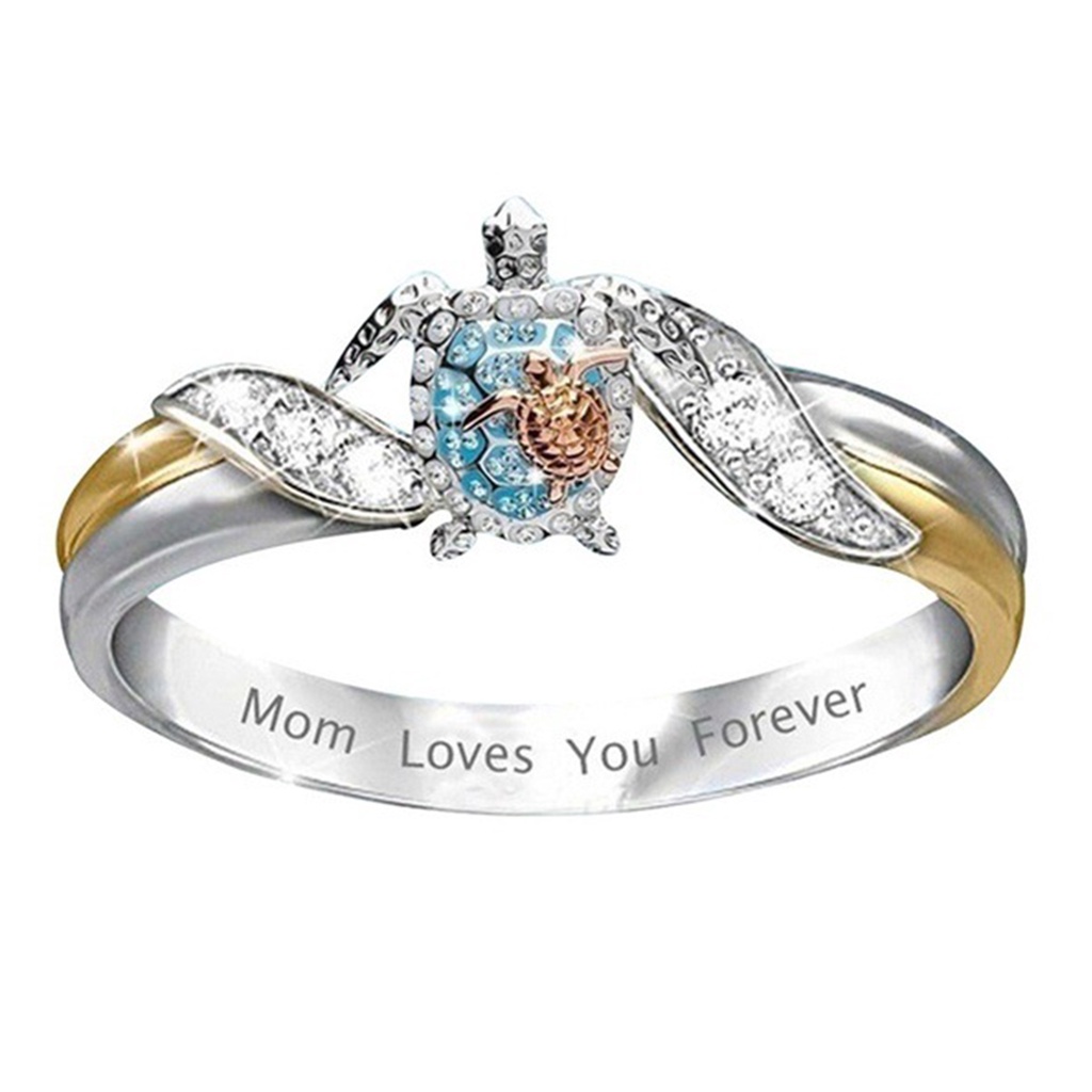 Hu Hu Hu Hu Hu Alat Bantu Pasang Kacamata♡ Set Kalung Anting Kait Cincin Liontin Kurakura Laut Tulisan Mom Loves You Forever