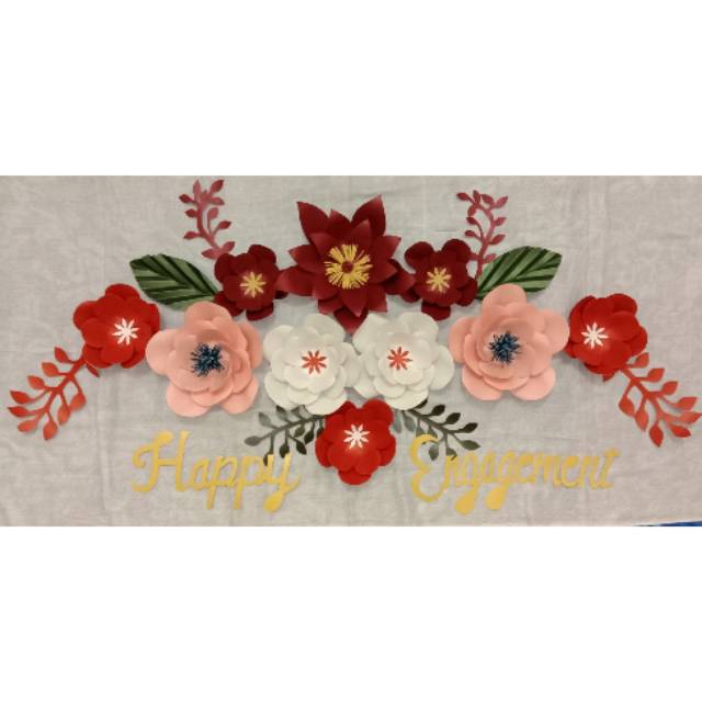 Backdrop paper flower bunga kertas dekorasi rumah pesta Backdrop paper flower bunga kertas dekorasi rumah pesta