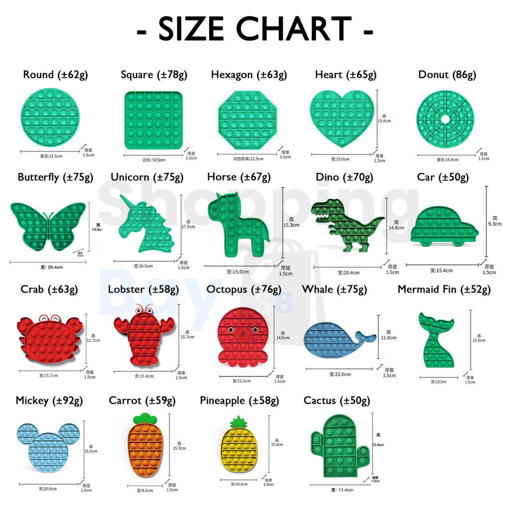 [SB] PI-01 Fidget Push Pop It Mainan Penghilang Stress Relief Kids / Adult Fidget Toy