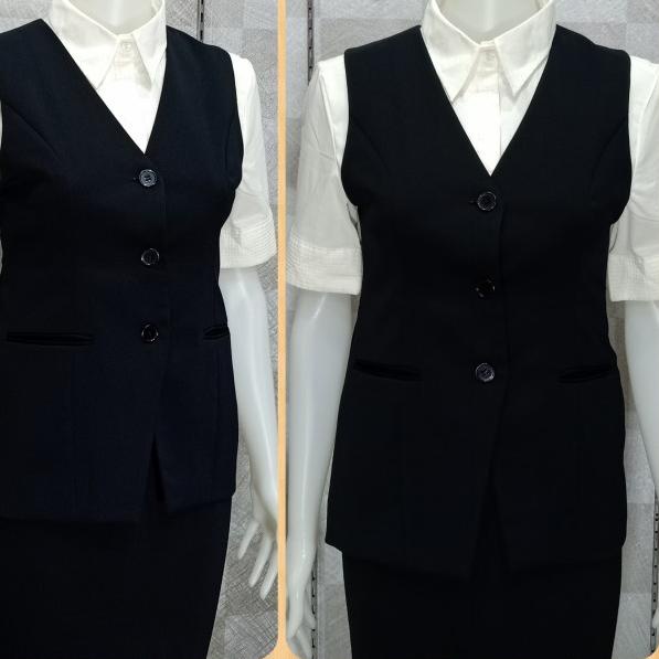 ♙ Rompi Vest Kerja Kantor Wanita - Hitam, S ❈