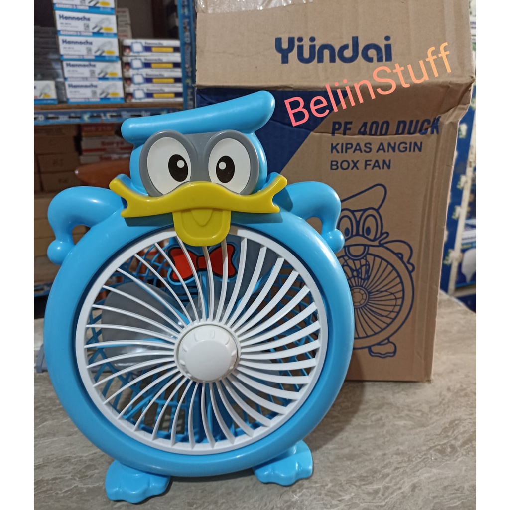 Kipas Karakter Merek YUNDAI PF 400 IRON MEN, HELLO KITTY, DUCK/ Kipas Meja/ Kipas Unik dan Lucu