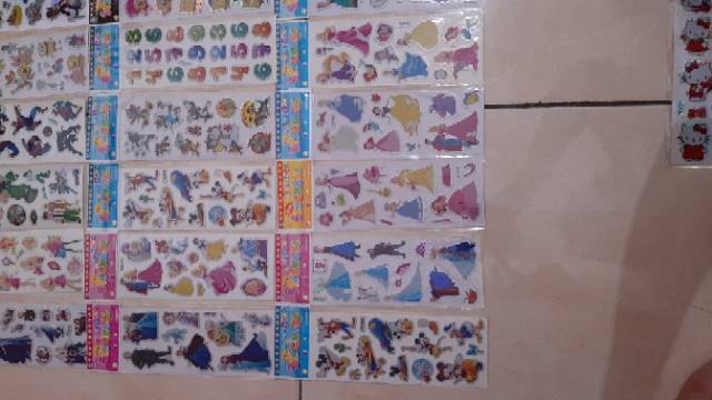 Stiker Anak Lucu Sticker Timbul Aneka Motif Murah Karakter