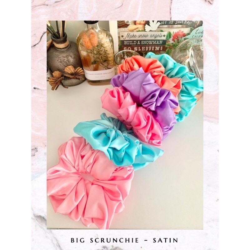 IKAT RAMBUT SCRUNCHIE / CEPOL JILBAB SCRUNCHIE KOREA / SCRUNCHIE SATIN SILK JEPANG