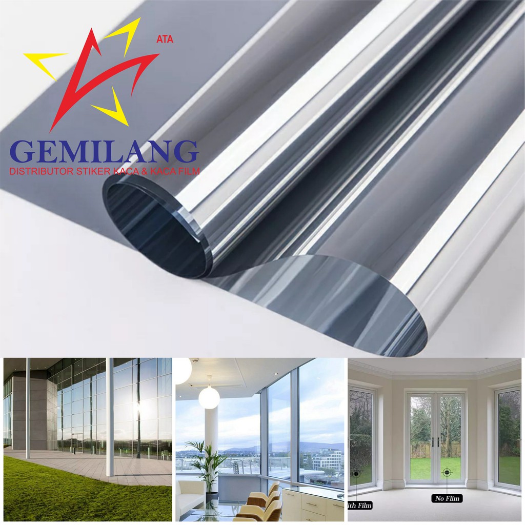 KACA FILM ONE WAY SILVER SILVER/KACA FILM RUMAH/KACA FILM PENOLAK PANA/STIKER KACA JENDELA/CERMIN