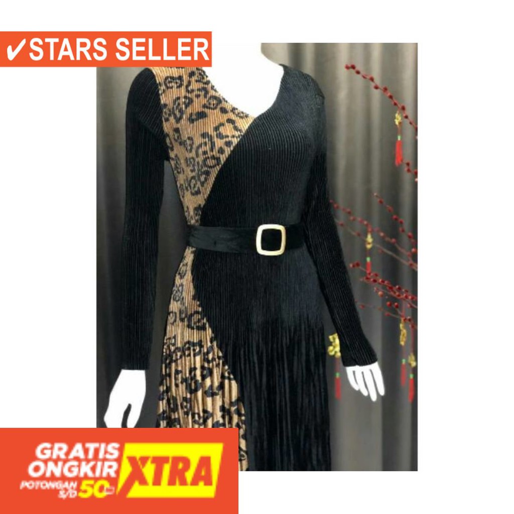 BAJU LEBARAN PAKAIAN MUSLIMAH SYARI BERGO BALOTELI / Gamis bludru mix plisket ala Shellasauki import