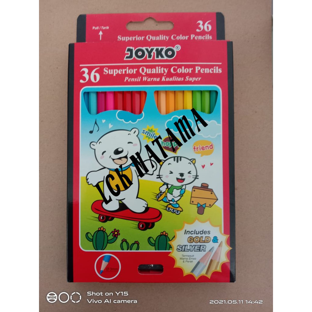 

JOYKO CP-36PB Pensil Warna Pencil Color CP36PB Joyko Panjang 36 Warna