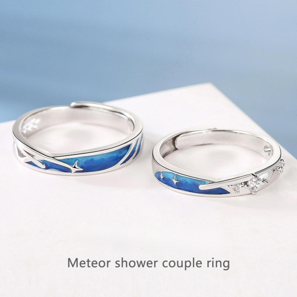 Timekey Cincin Adjustable Model Hujan Meteor Untuk Pasanganpriawanitateman A6K1