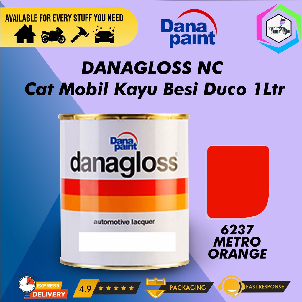 DANAGLOSS NC 6237 METRO ORANGE - Cat Mobil Kayu Besi Duco