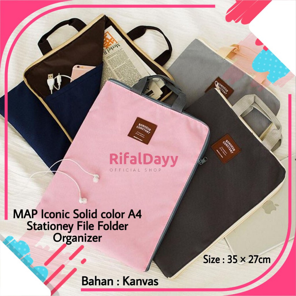 

Tempat Alat Tulis / Make Up Stationery Organizer MAP Iconic Solid color A4 Stationery File Folder