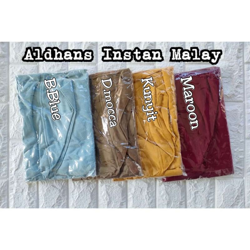(Original Aldhans) INSTAN MALAY••Hijab Instan••. Instan non pad••Bergo jersey