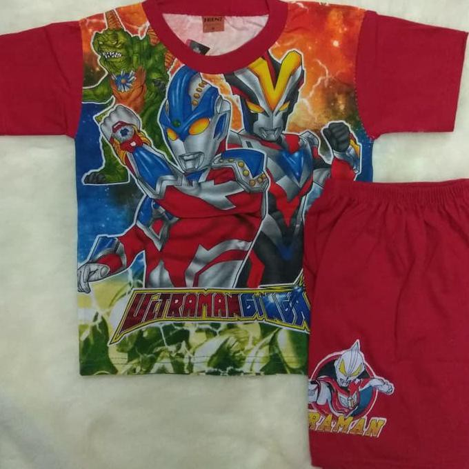 Baju Kaos Setelan Murah Anak Laki Gambar Ultraman