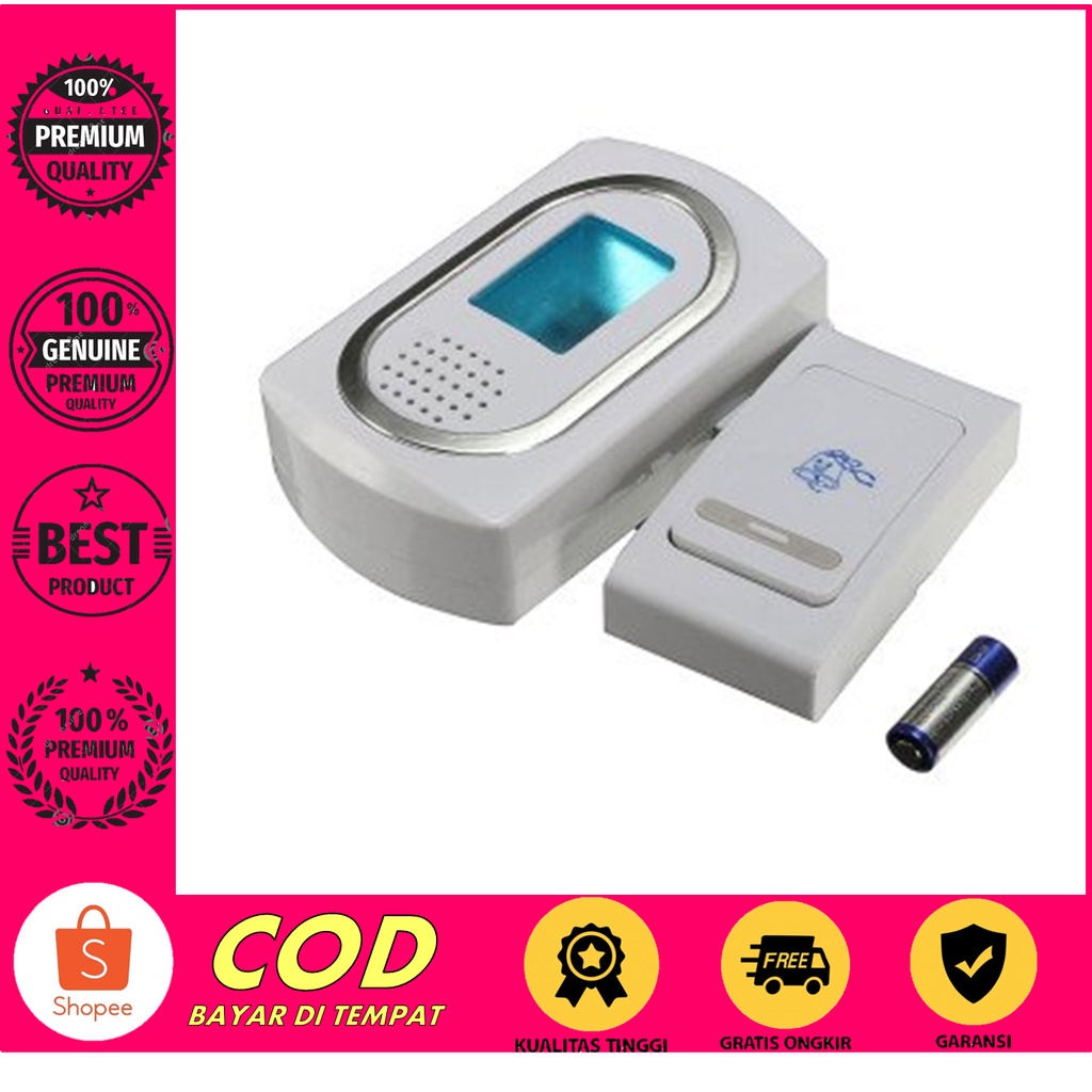 Bel Rumah Kantor Alarm Wireless Tanpa Kabel Waterproof EU Plug dan LED Indikator / Bel Rumah Wireles