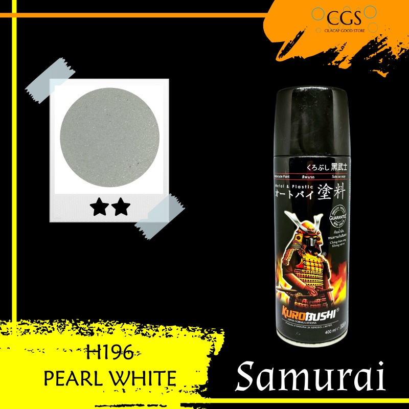 Pilok Samurai PEARL WHITE H196 - pilok samurai putih mutiara - pilok samurai putih metalik - cat mot