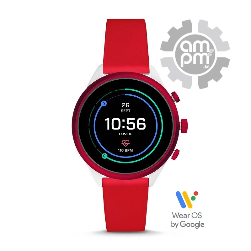 JAM TANGAN FOSSIL GEN 4 SPORT SMARTWATCH RED FTW6052 AUTHENTIC