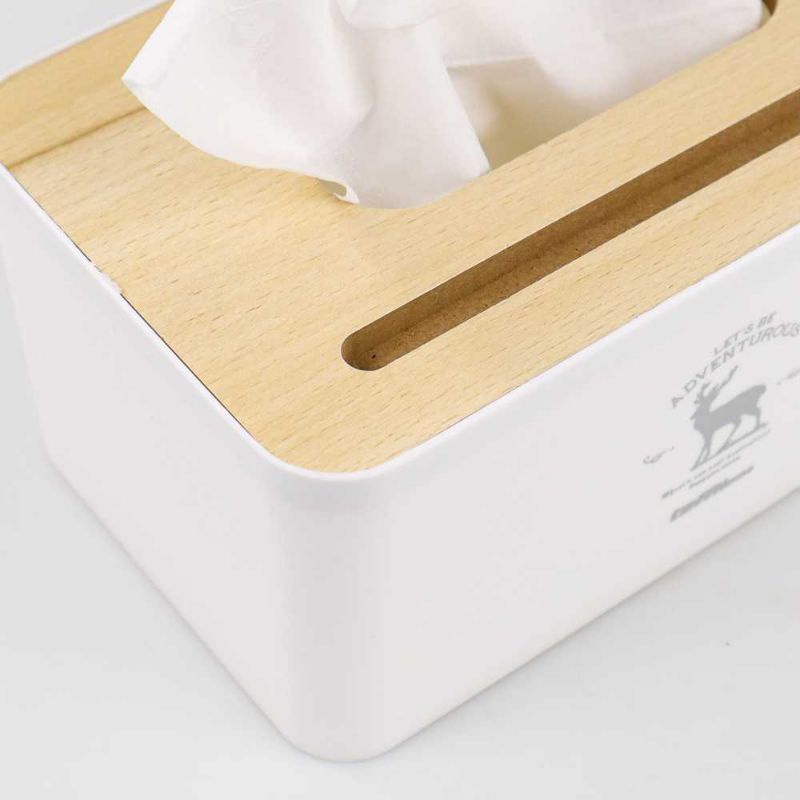 TaffHOME Kotak Tisu Kayu Tissue Box dengan Holder Smartphone - ZJ008