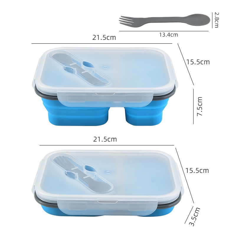 Kotak Bekal Lipat Folding Lunch Box Silicone Tempat Makan Lipat Portable Untuk Traveling