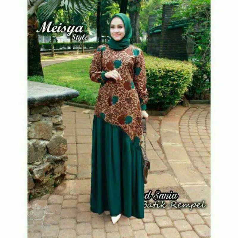 Gamis Batik Dress Model Baru Batik Manggar Baju Wanita Pakaian Perempuan Dewasa Shopee Indonesia