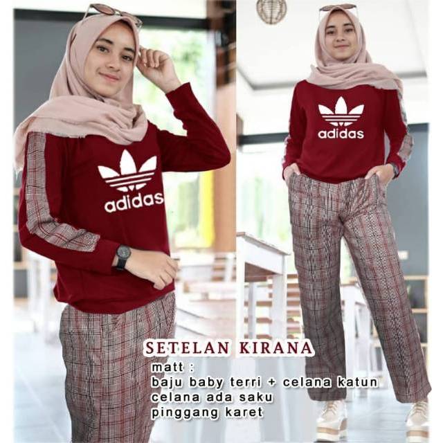 Stelan kirana adidas pakaian olah raga baju senam baju Stelan kirana adidas pakaian olah raga baju senam baju