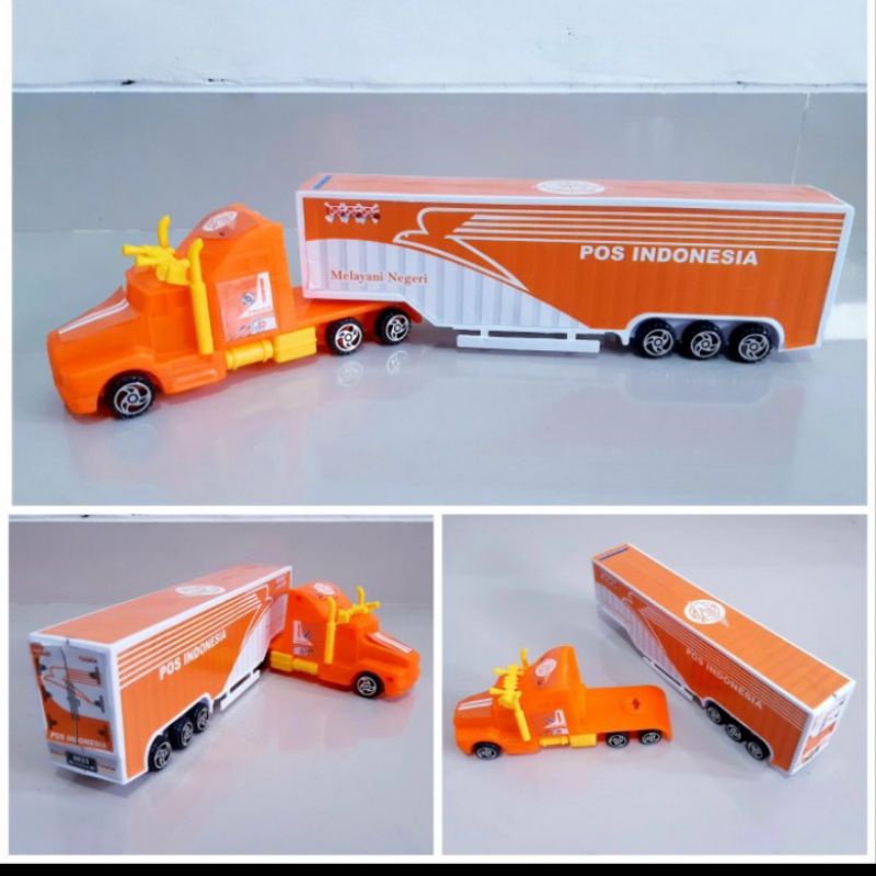 Jual Mainan Truk Kontainer Ekspedisi Miniatur Mobil Box Pos Indonesia ...