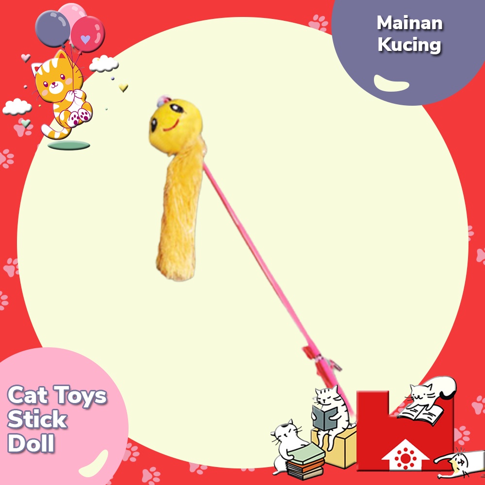 Mainan Kucing Tongkat Plastik Boneka - Cat Toys Stick