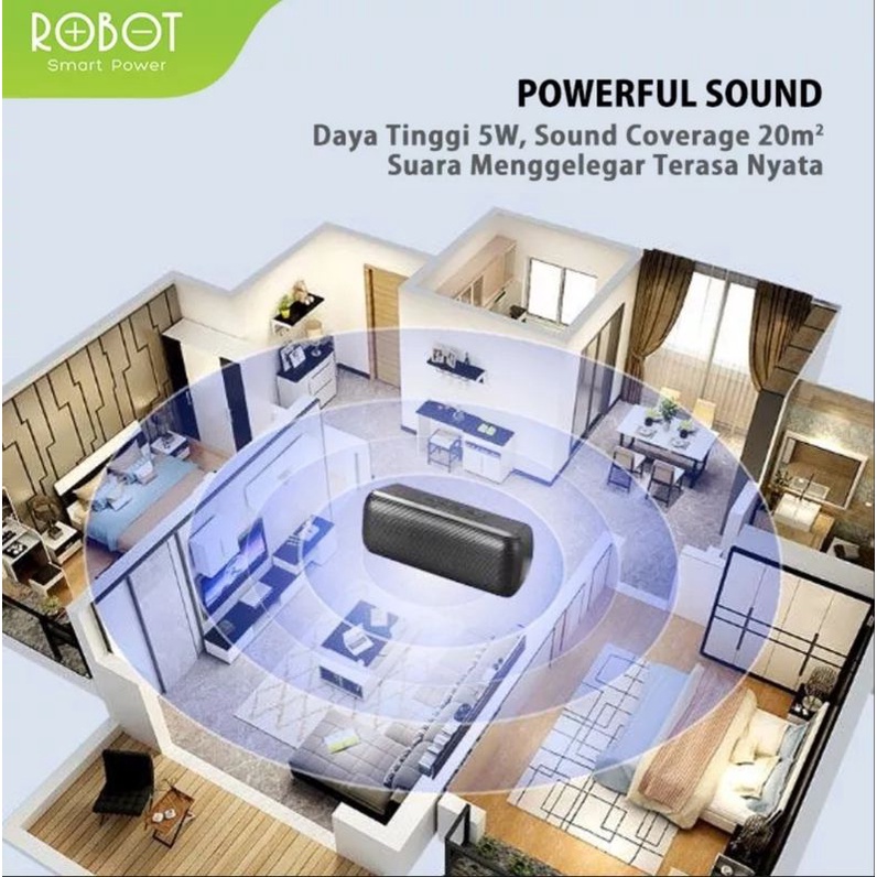 SPEAKER BLUETOOTH 5.0 TWS MODE MICRO SD / FLASHDISK ROBOT RB220 GARANSI 1 TAHUN