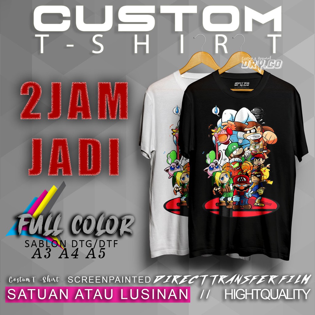 HARGA PROMO CUSTOM KAOS A3 A4 A5  FULLCOLOR CUSTOM BAJU 