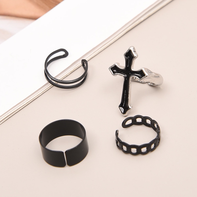 Set Cincin Knuckle Model Terbuka Dapat Disesuaikan Gaya Punk Gothic Rock Hip Hop Vintage Untuk Wanita