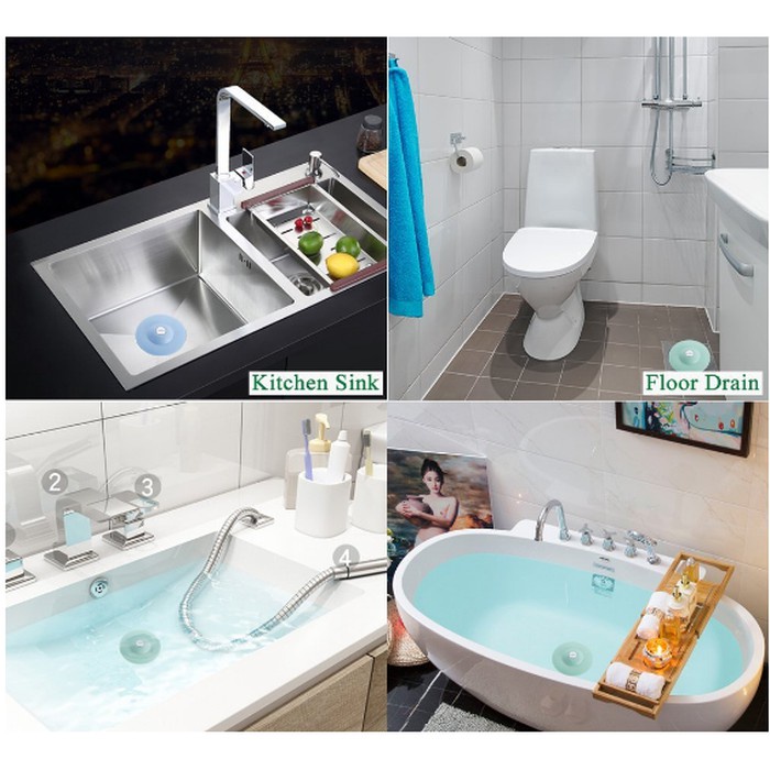 SARINGAN DAN PENUTUP LUBANG WASTAFEL / SARINGAN SALURAN AIR KAMAR MANDI / SINK BATHTUB SILICONE