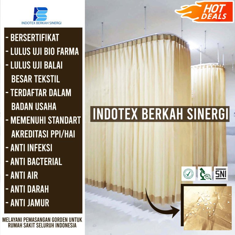 GORDEN ANTI DARAH | BAKTERI | BAHAN PLASTIK TIRAI RUMAH SAKIT FULL PVC TERMURAH
