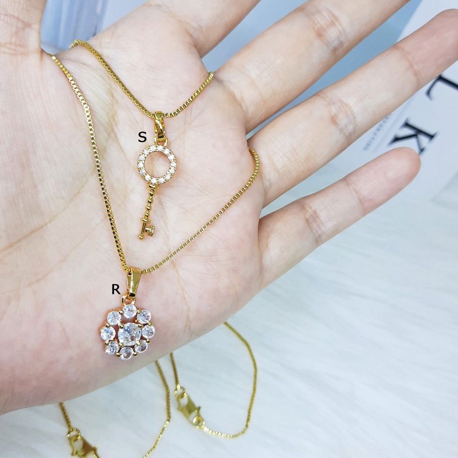 Kalung Xuping Mata Putih Pink Lapis Emas Asli - BN218