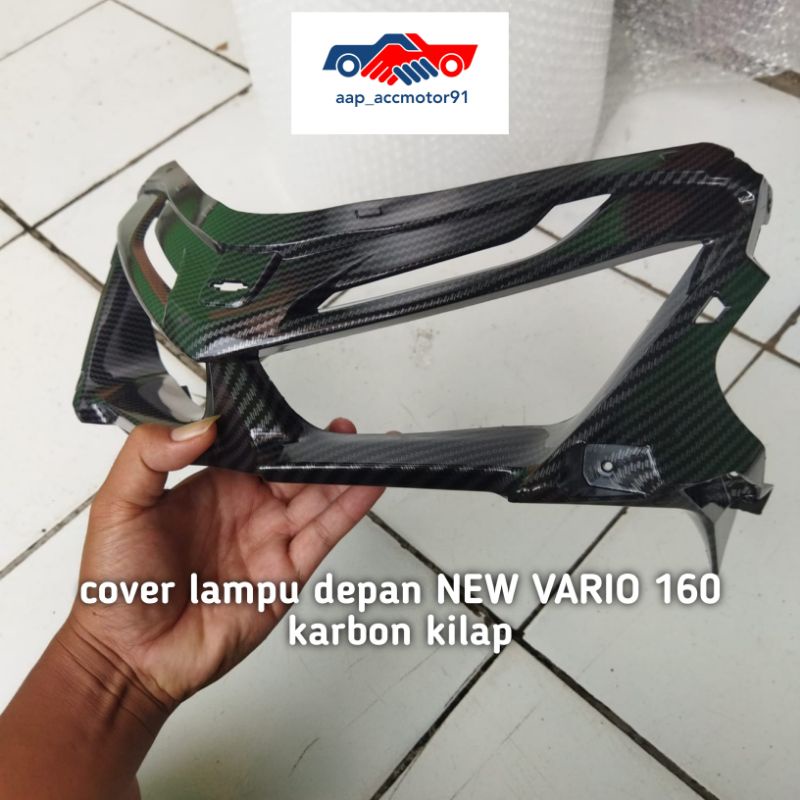 cover lampu depan topeng lampu NEW VARIO 160 karbon